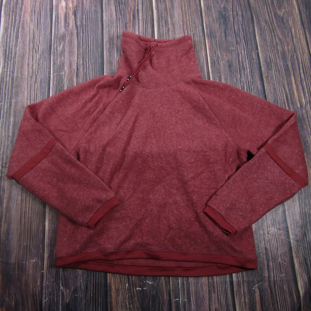Nike Jacket Mens M Red 1/4 Zip Pullover Fleece Pockets Short Stand-Up Collar
